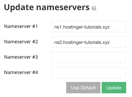 Применение своим серверов имён к домену