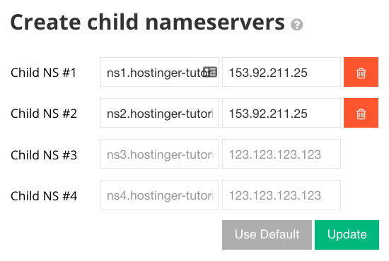 Создание дочерних серверов имён