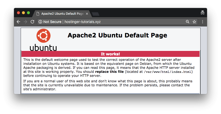 Apache2 Ubuntu - страница по умолчанию
