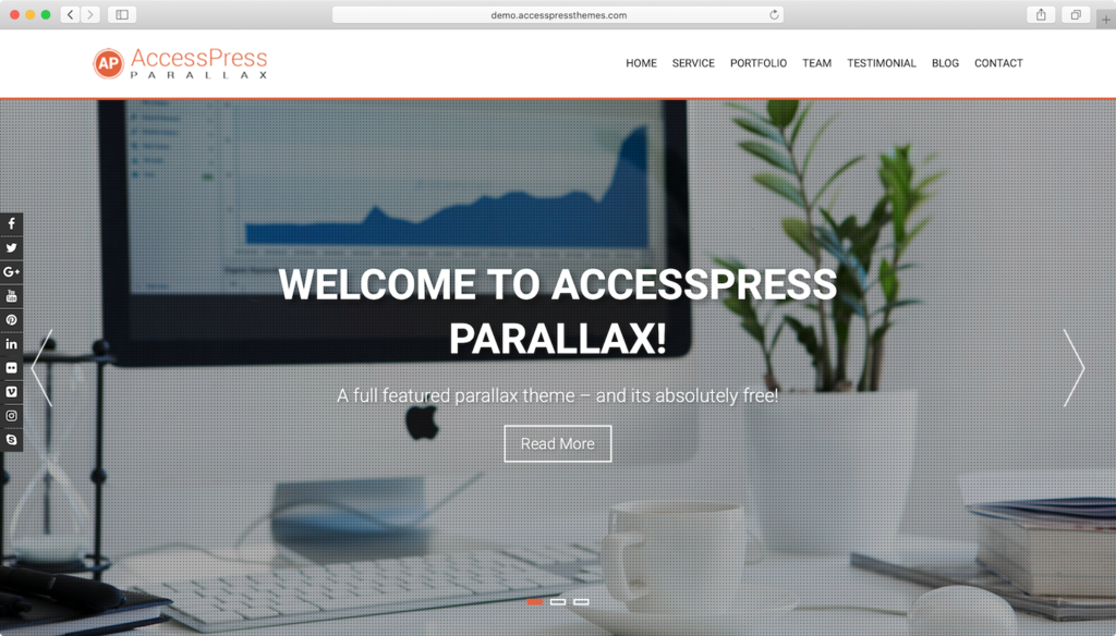 Пример Темы для WordPress Accesspress Parallax