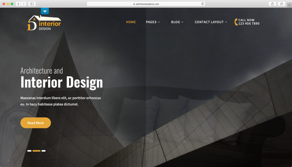 Пример Сайта Студии Дизайна с Темой Interior Lite