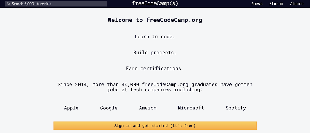 Сайт для Изучения Программирования Free Code Camp