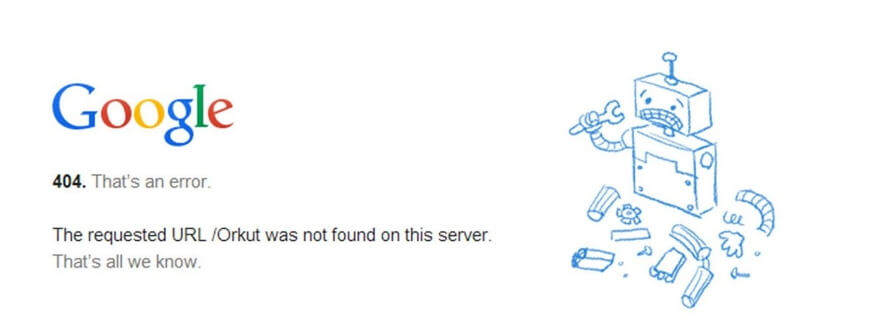 Так выглядит ошибка 404 в Chrome