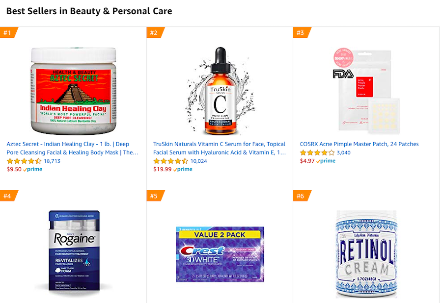 Бестселлеры продуктов для красоты от Amazon.