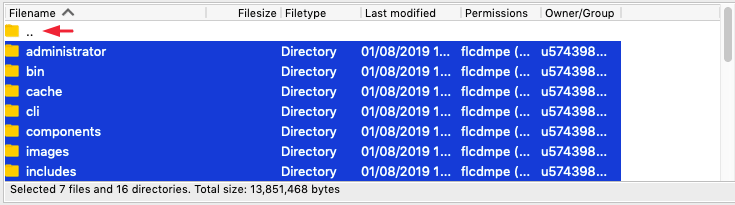 Перемещение файлов с помощью FTP-клиента FileZilla