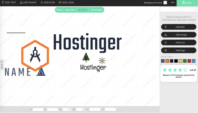 Пример Логотипа Hostinger в FreeLogoDesign