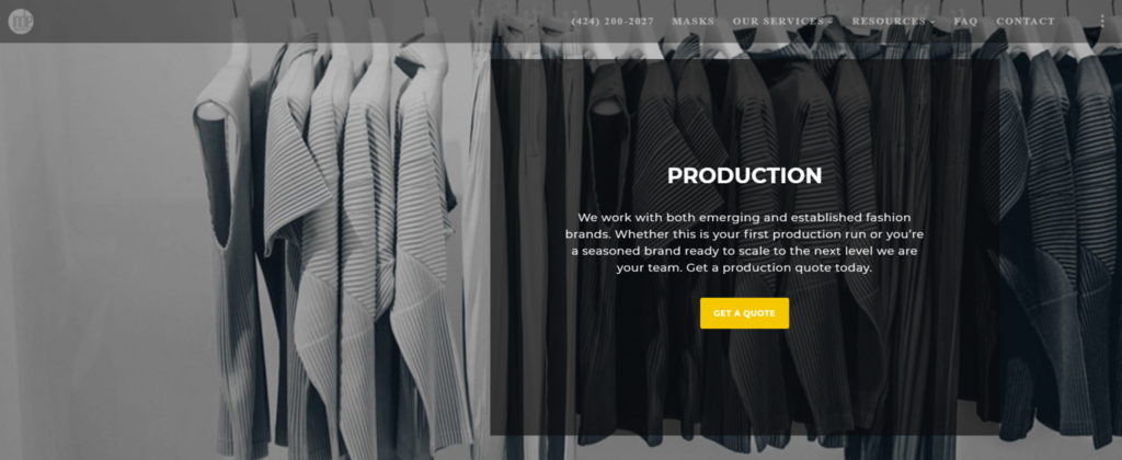 Скриншот Главной Страницы E-commerce Сайта Производителя Одежды Indie Source