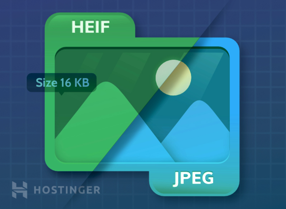 Иллюстрация демонстрирующая качество изображения одинакового размера в формате HEIF и JPEG